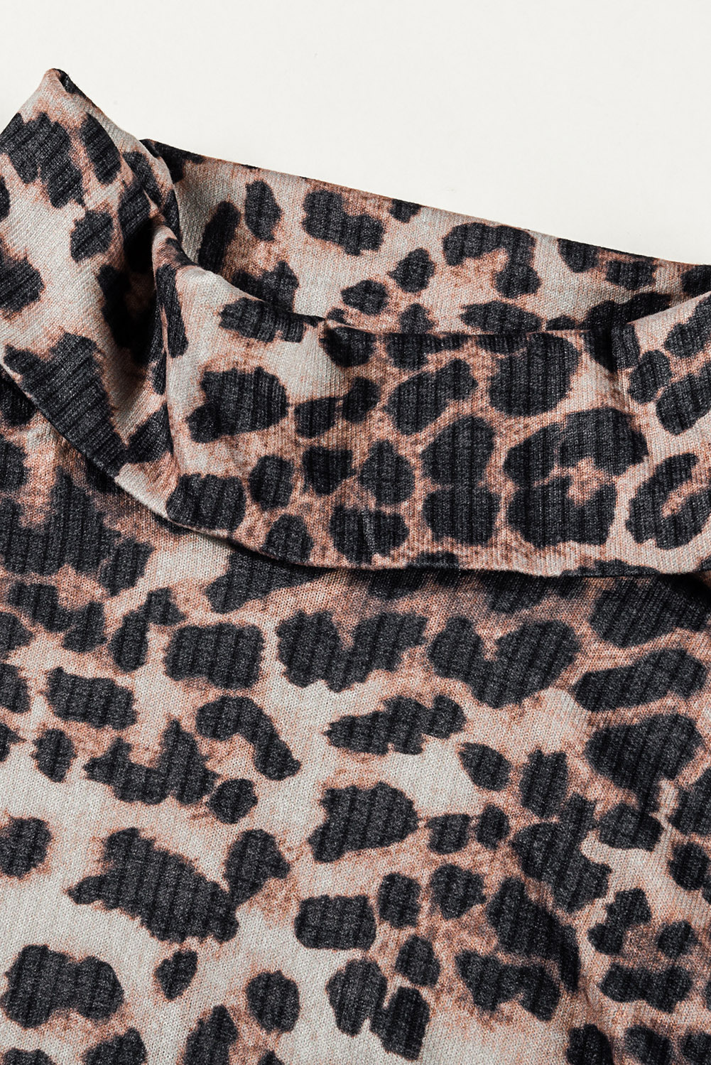 Plus size Turtleneck Leopard Dress (7)