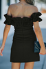 Stockpapa Black Ruffled Sleeves Off Shoulder Mini Dress