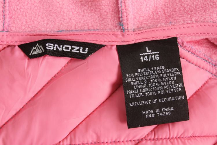 Stockpapa Brand Outlets SNOZU Girls Very High Quality Windptoof Fit 100% Polyrester Padded Softshell Jacket , SP11040-LU (12)