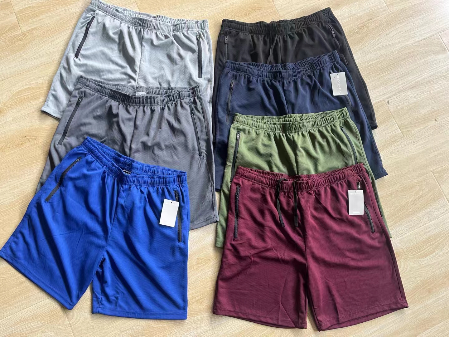 Stockpapa Garment Stock Lot Men's Summer Hot Sell 100% Polyester Loose Gym Multicolor Blank Shorts