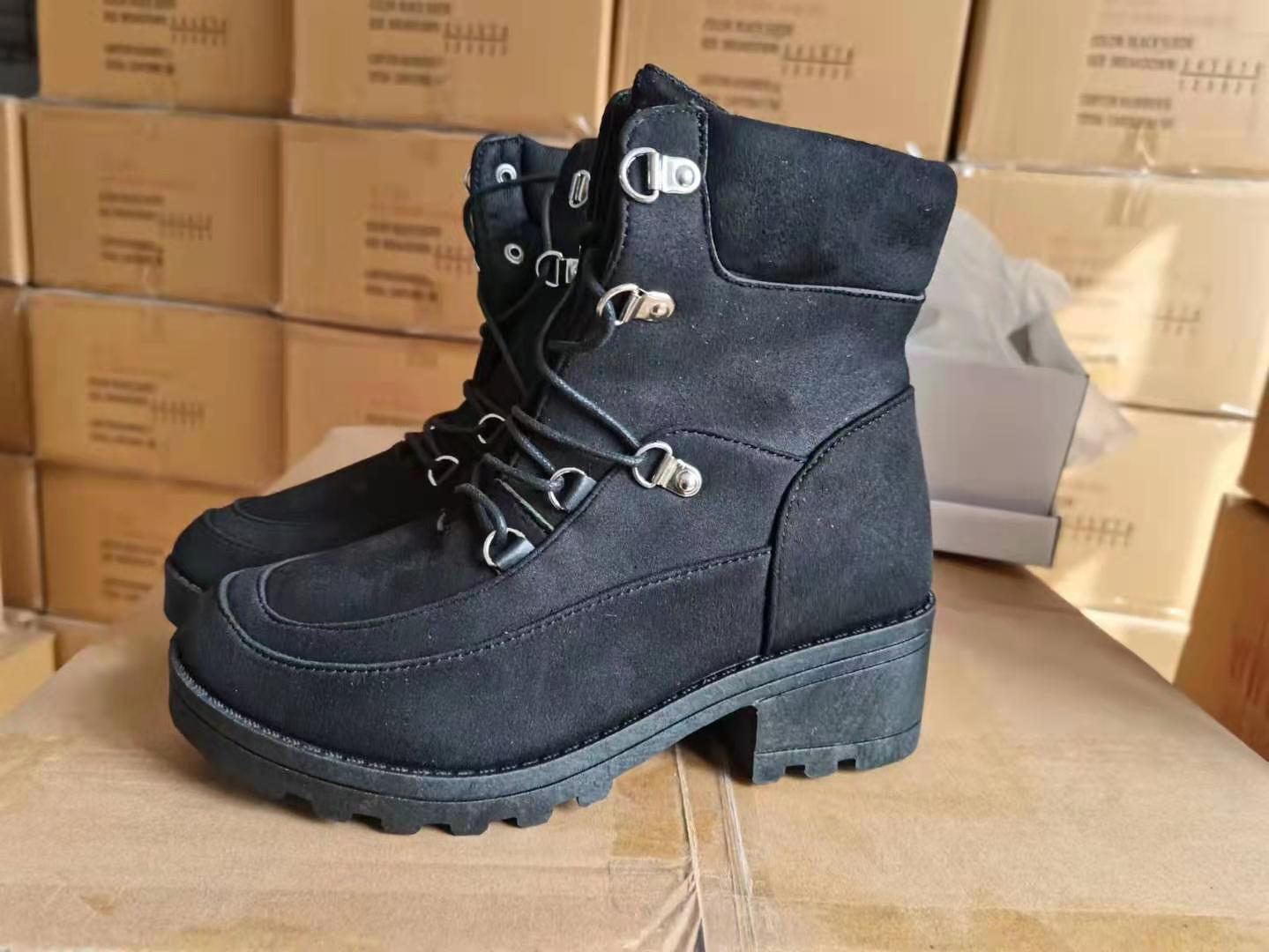 Women's Lace Up Mid Heel Boots 