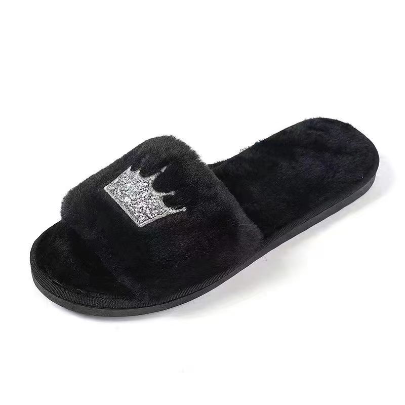  Women's winter lounge wear fur sandel , SP18191-AB 