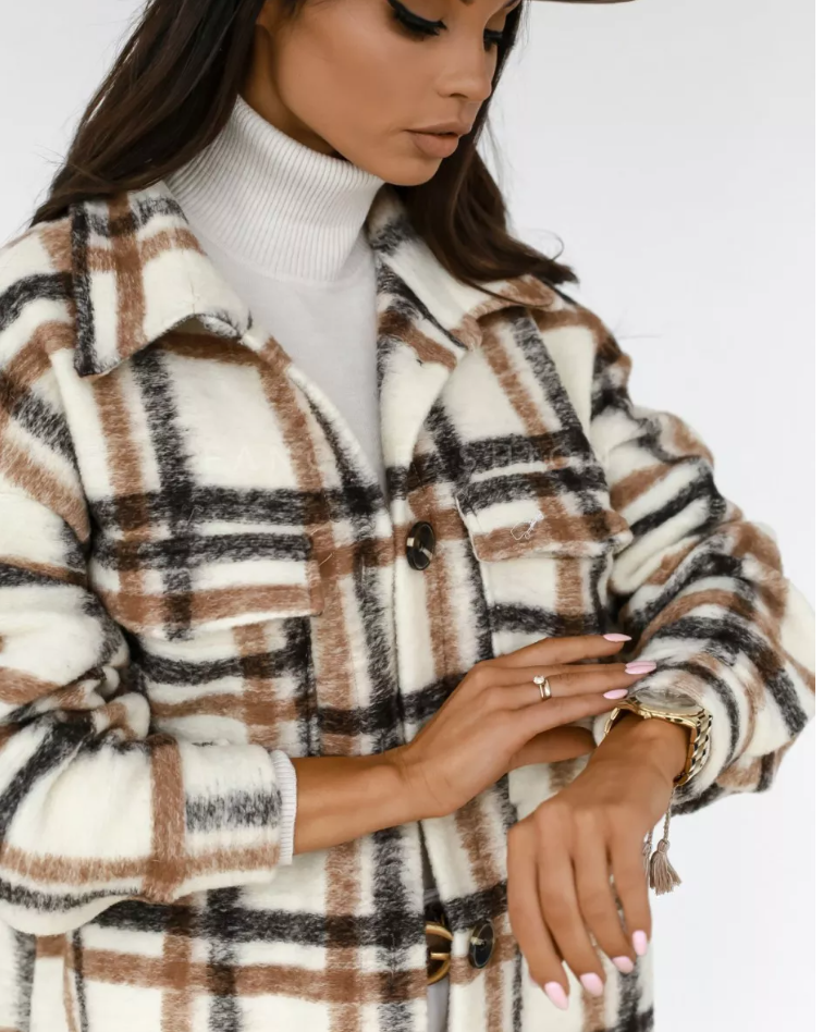 Ladies very high quality Longline plaid coats (1)