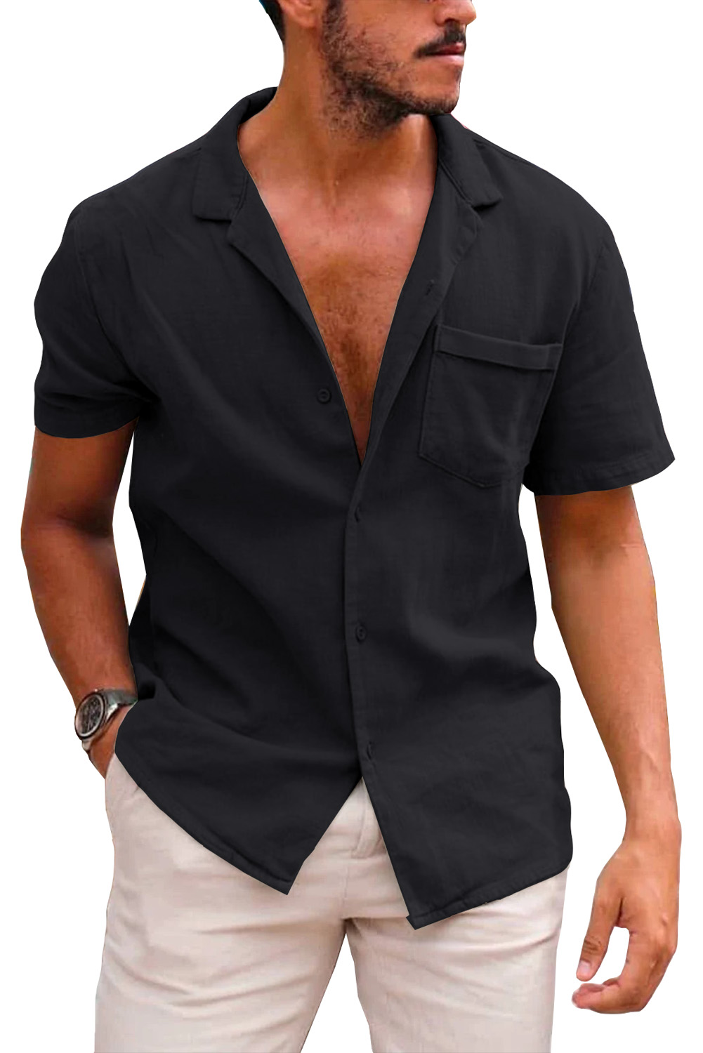 Mens short sleeve casual Shirt (3)