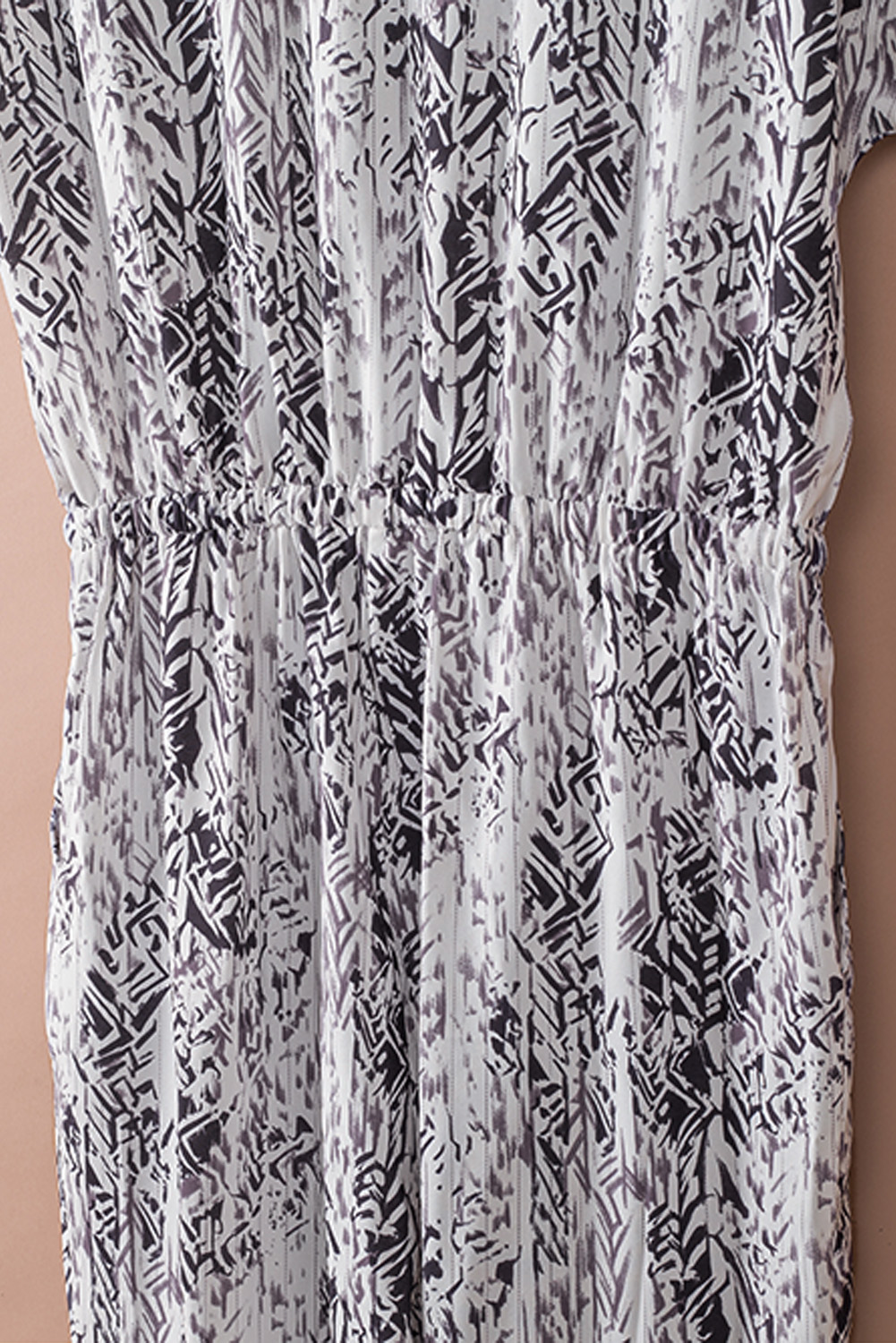 Womens Gray Printed V Neck Relaxed Jumpsui (5)