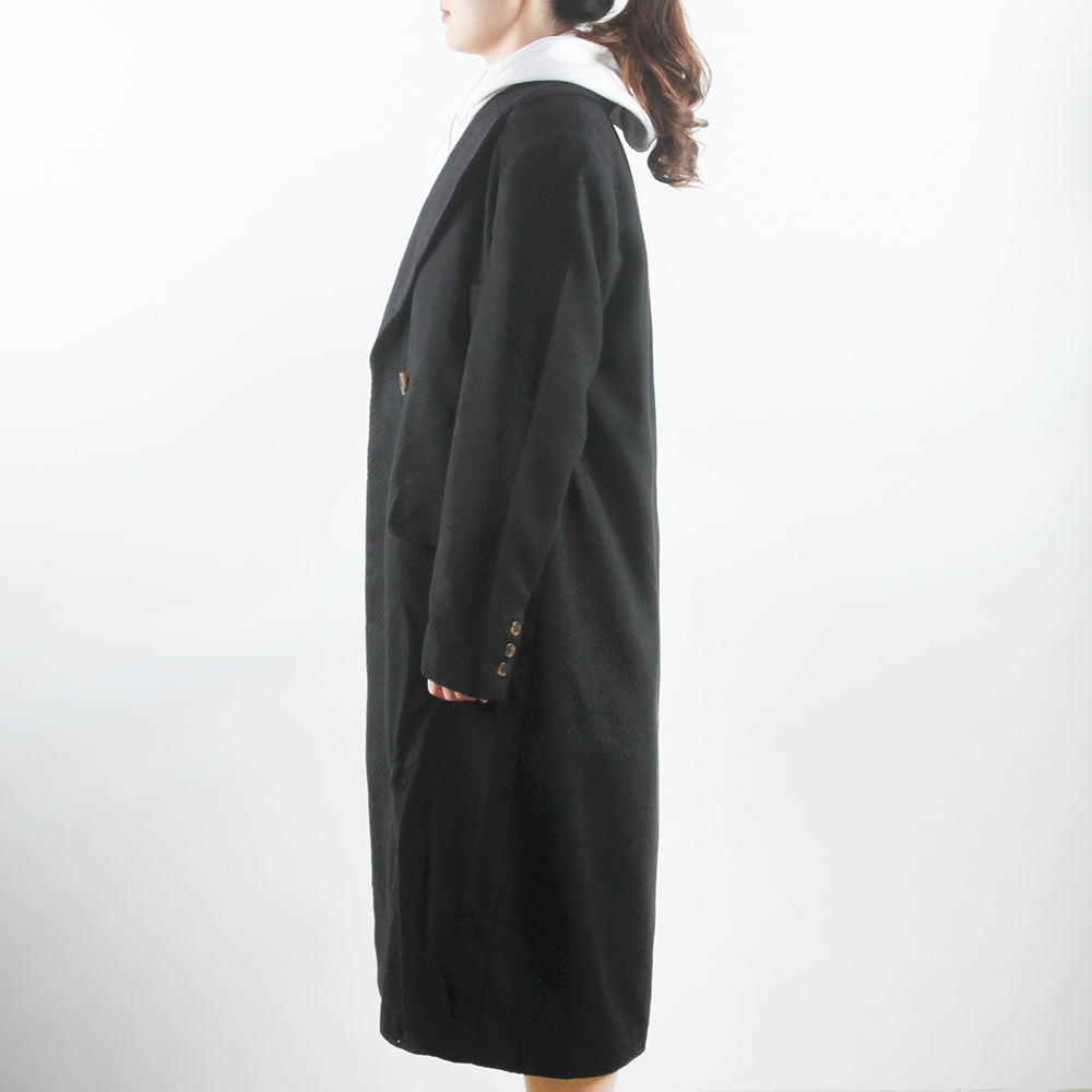 Stcokpapa Pallets Liquidation 2024 Simple High Quality Ladies Button Fashion Medium Long Style Classic Black Melton Coats