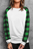 Stockpapa Pallets Liquidation 4 Color Women's Color-blocked Buffalo Plaid Long Sleeve Sweatshirt