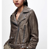 Stockpapa garments wash Ladies Leather Moto jacket