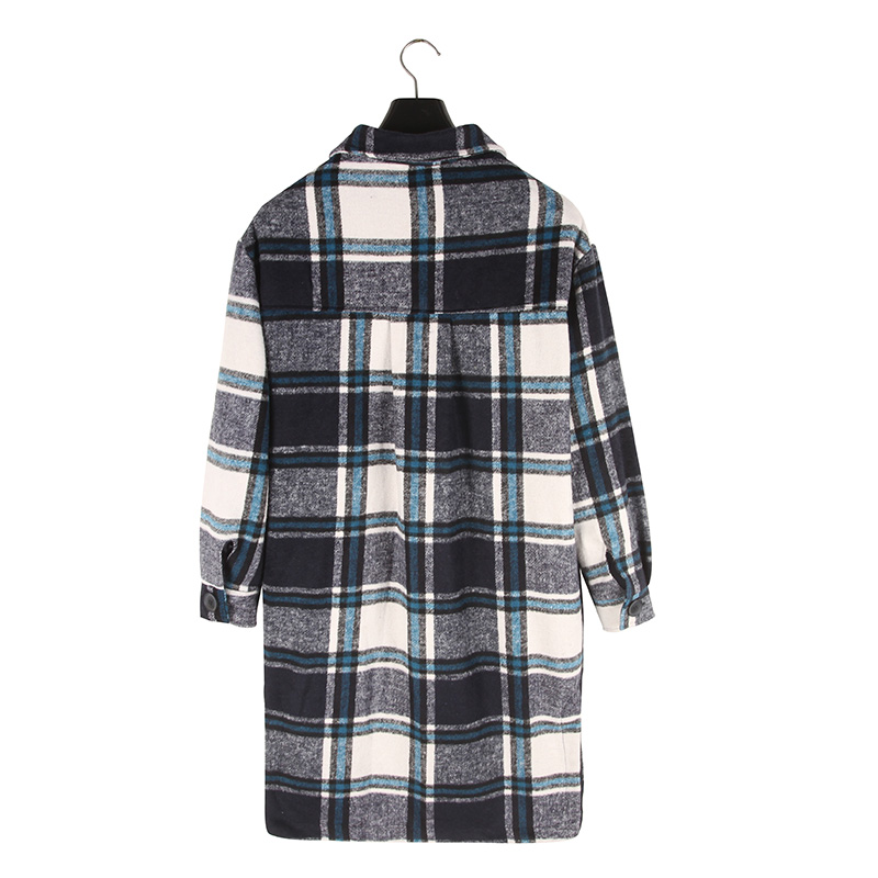 Ladies Longline Plaid Coats