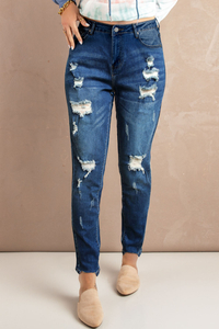 Stockpapa Distressed Frayed Skinny Jeans