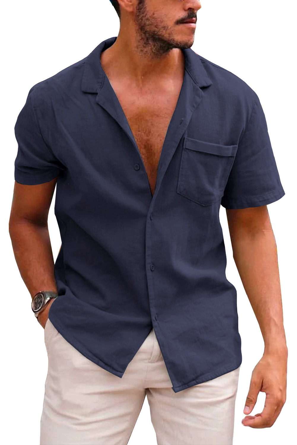 Mens short sleeve casual Shirt (5)
