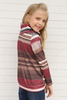 Stockpapa Cowl Neck 4 Color Girl\'s Striped Sweatshirt Liquidation