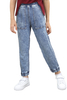 Stockpapa Overruns Large Pocket Elastic High Waist Kids Jeans 