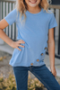 Cool button girls casual Tee 