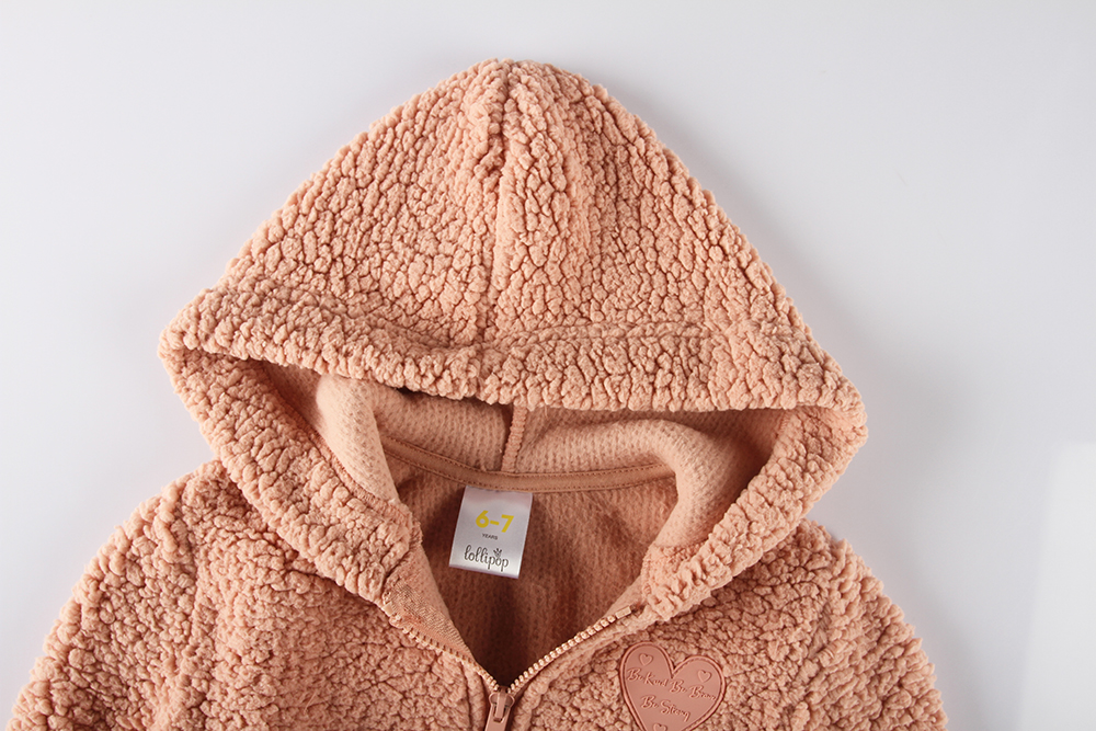 Girls Sherpa Coral Fleece Zip-up Hoodies