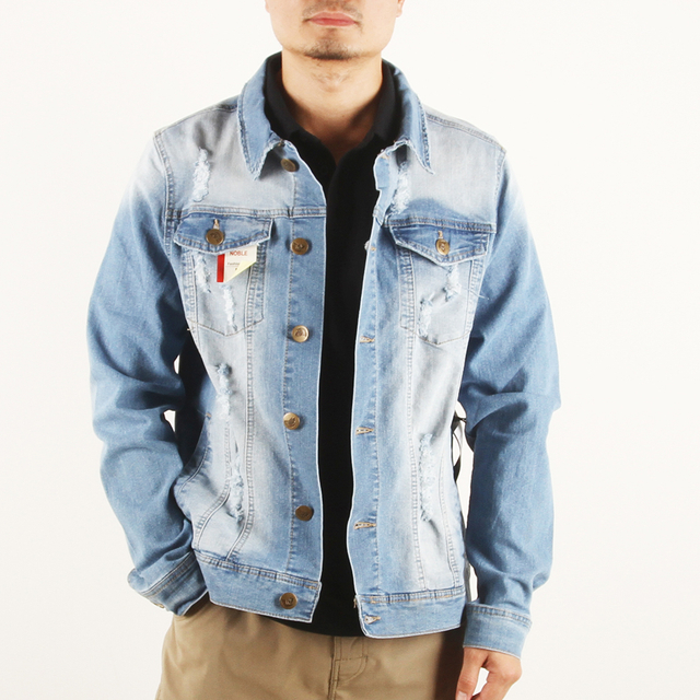 Men Ready Made over Stock Wholesale Cheap Casual Stretch Denim Jacket 
