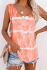 Ladies Summer Outwear striped Tie Dye Button Vests