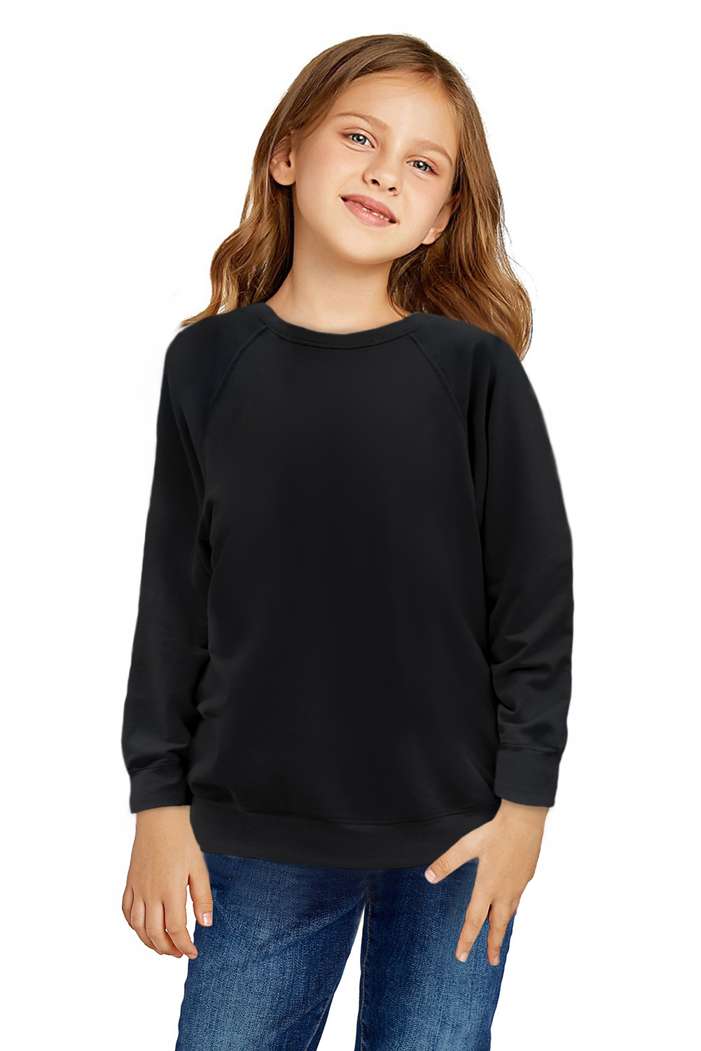 Stockpapa Wholesale Raglan Sleeve Pullover Kids Sweatshirt