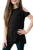 Stockpapa Girls Casual Shouder Open Tee Garment Stock 