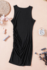 Fashionable New Design Business Lady 2021 Women Trend Ladies Elegant Brocade Square Collar Black Dress