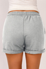 Stockpapa Wholesale Cheap Ladies Tie Waist Side Pockets Cuffed Lounge Shorts