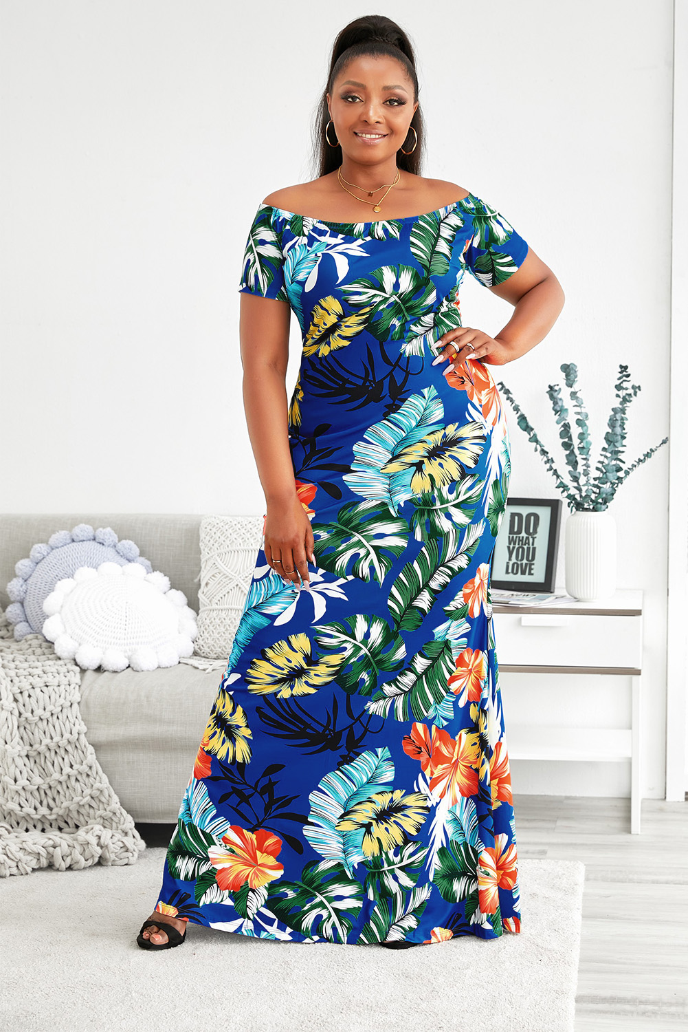 Plus size Maxi print dress (4)