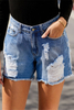 Ladies Stone Wash Denim Shorts