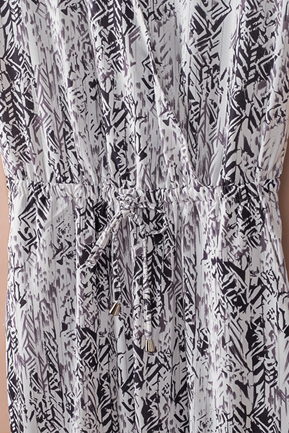 Womens Gray Printed V Neck Relaxed Jumpsui (9)