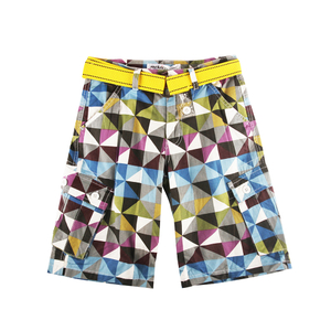 Stockpapa Kids allover print belted cargo shorts
