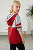 Stockpapa Stock Garments Girls Stripes Colorblock High Neck Hoodie