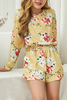 Girls' Floral Long Sleeve Allover Romper