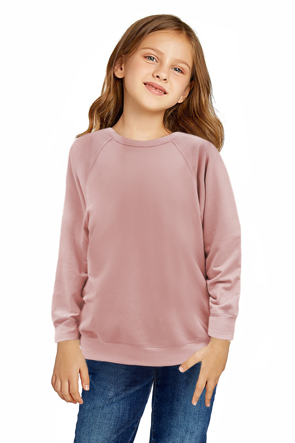 Stockpapa Wholesale Raglan Sleeve Pullover Kids Sweatshirt