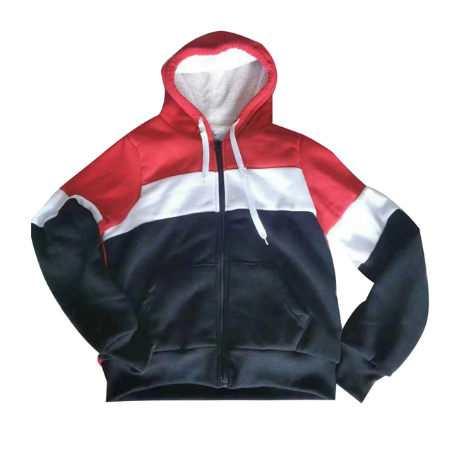  Men's 3 Color Blocked Sherpa Hoodie 