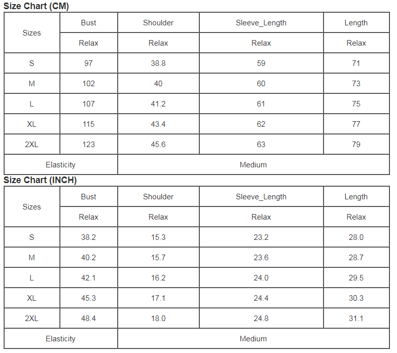 size chart