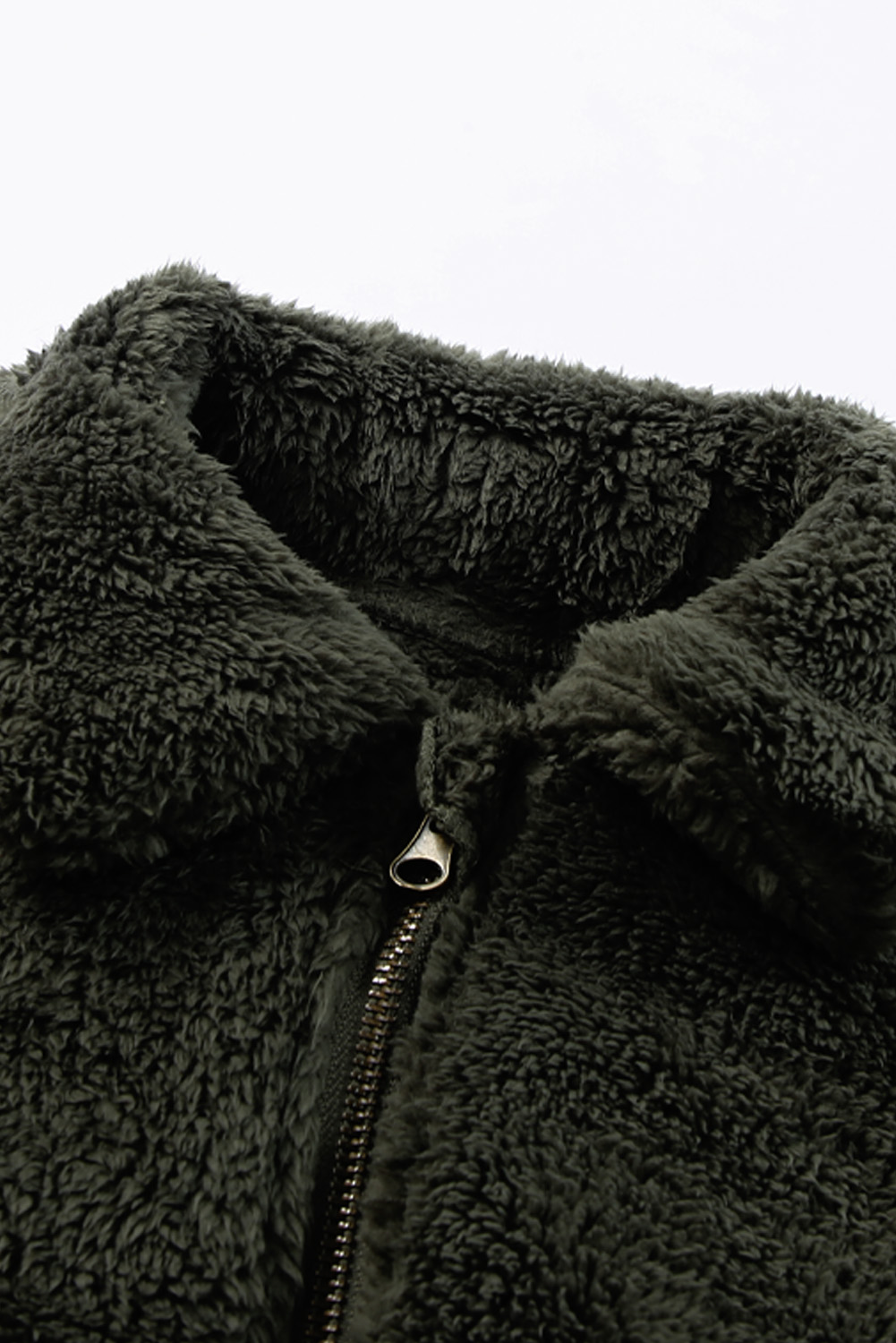 Girls zip up pocket sherpa jacket, (11)