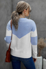 Color Block Design V Neckline Ladies Sweaters