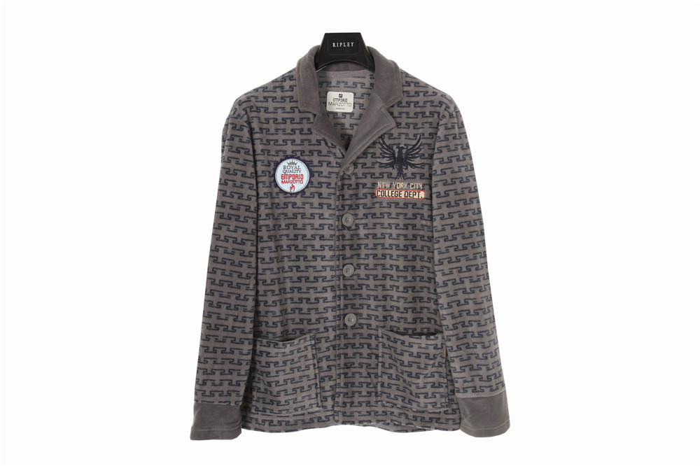 Men's Button Print Lounge Jacket 