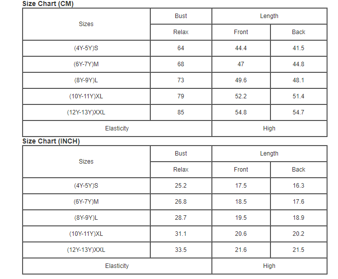 SIZE CHART