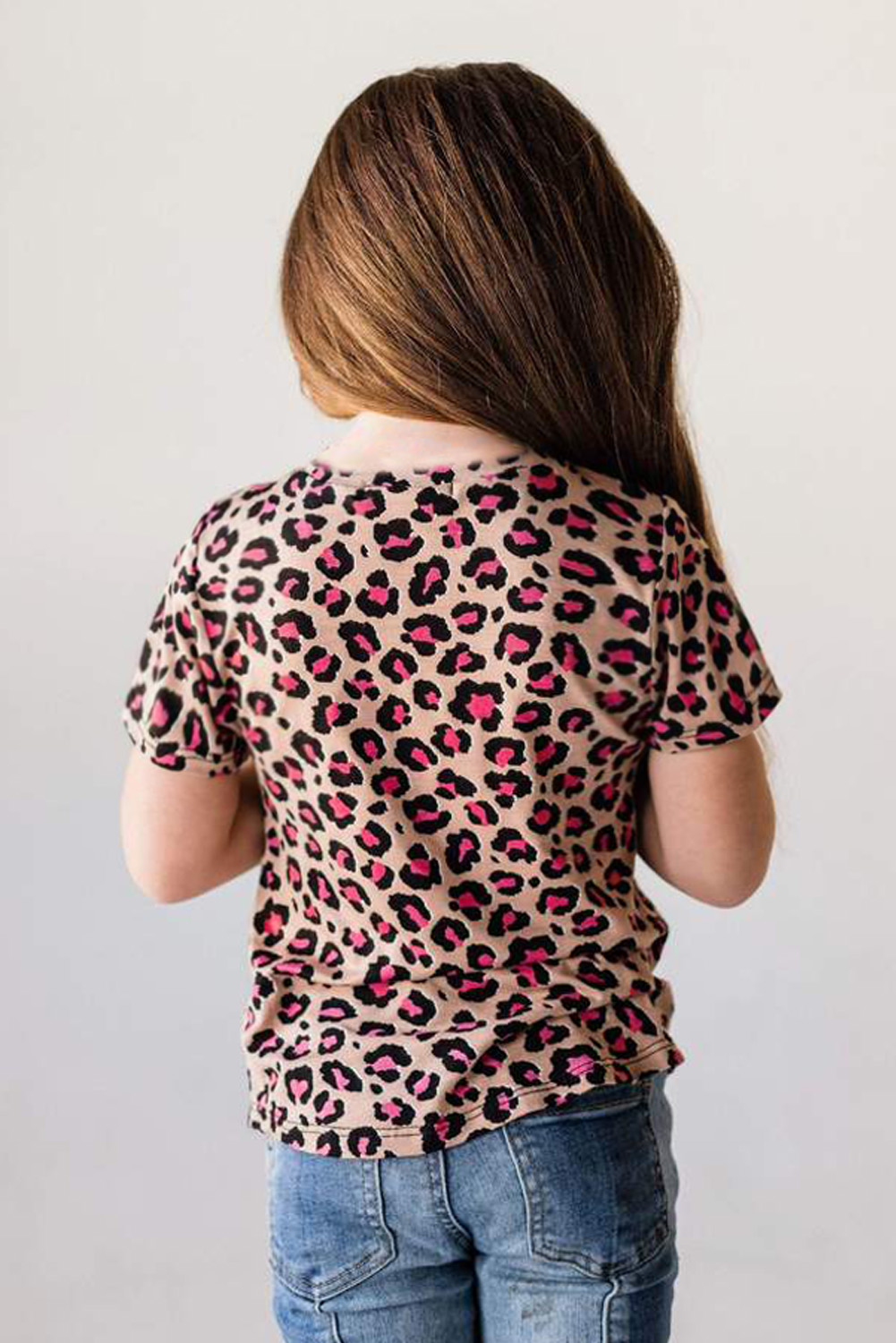 Leopard print girls tee (3)