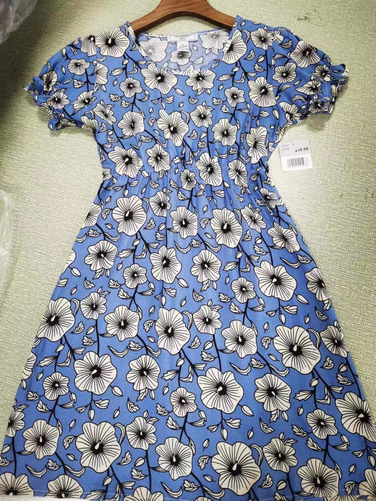 Girls\' Summer Dress Prints Floral Knit Dress