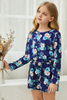 Girls' Floral Long Sleeve Allover Romper