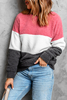 Ladies color blocked Soft plush sweaters