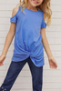 Stockpapa Girls Casual Shouder Open Tee Garment Stock 