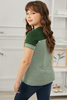 Girls striped pocket color-blocked Tee