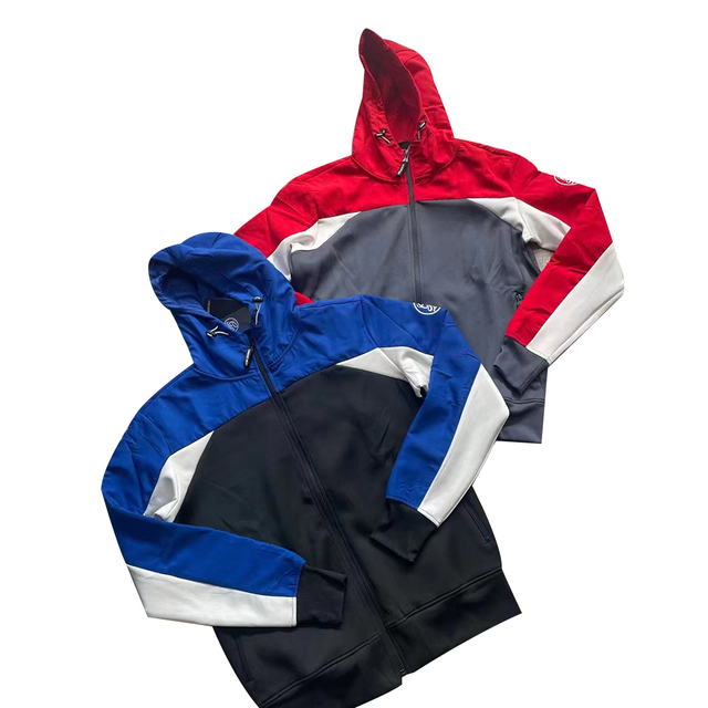 Men's 2 Color Blocked Zip-up Hoodie