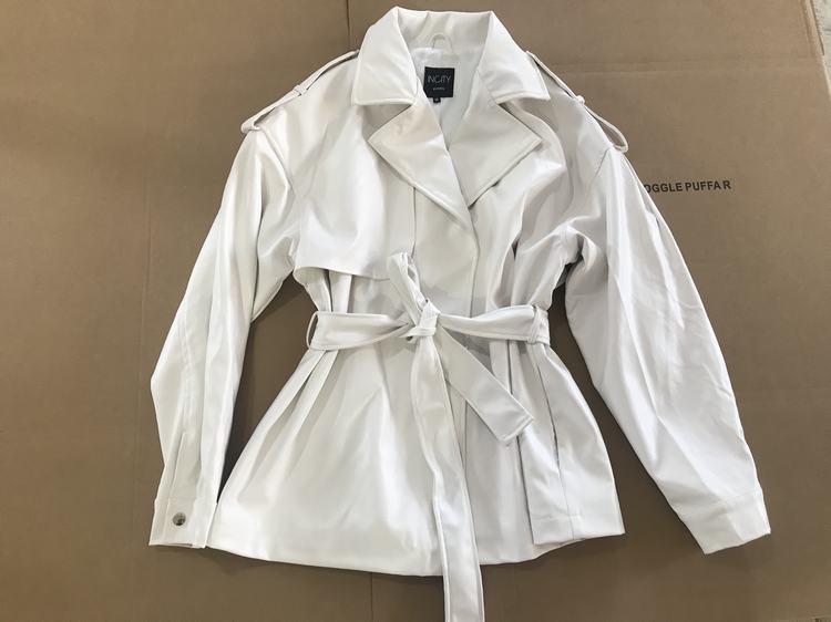 Ladies Belted white parka (7)