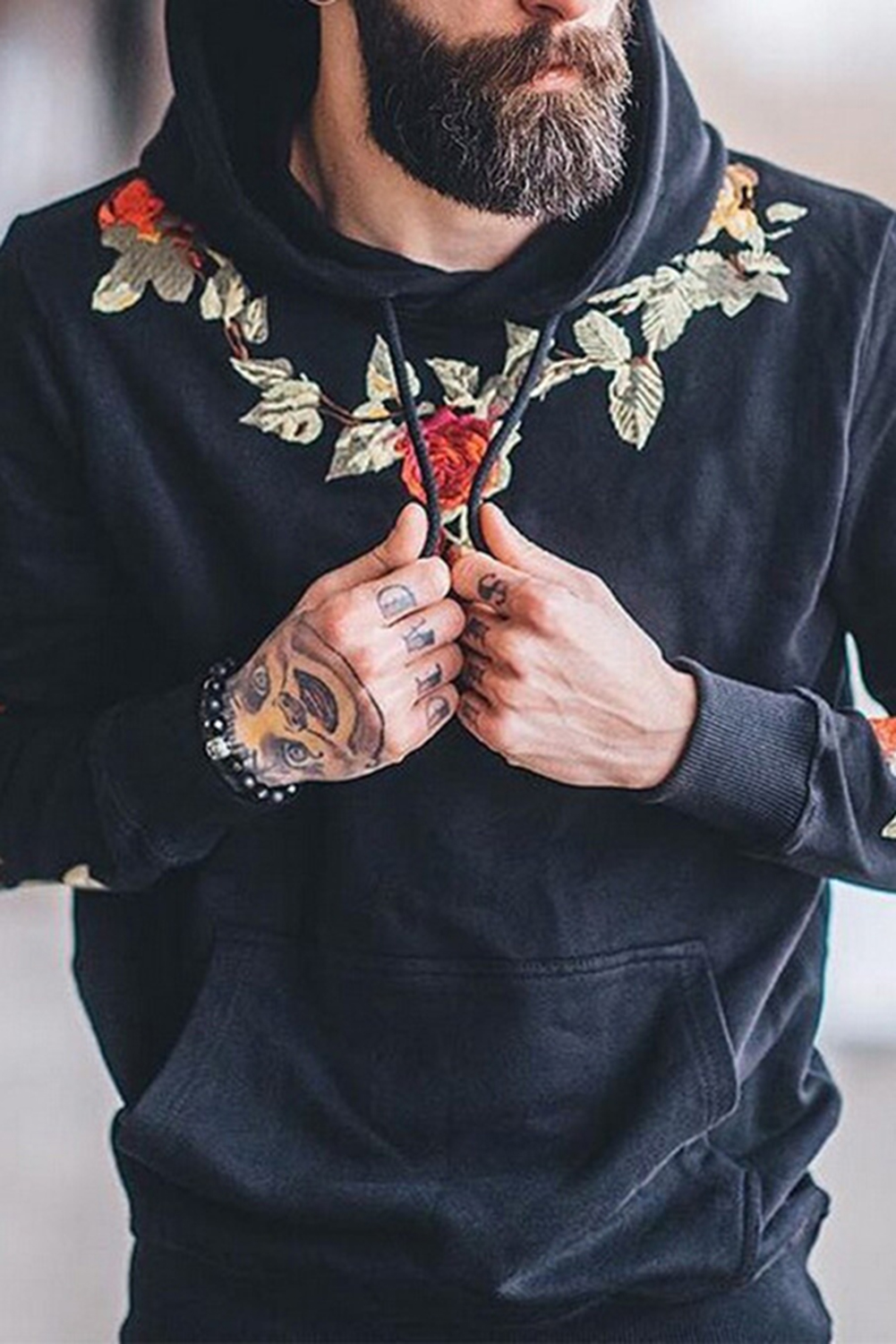 Stockpapa Floral Print Men's Hoodie