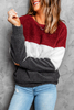 Ladies color blocked Soft plush sweaters