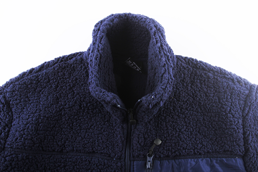 Stcokpapa Stock Garment Mens Dk Blue Hot Selling Fashion Winter Jackets with Stand Collar Front Pocket Sherpa Coat (10)