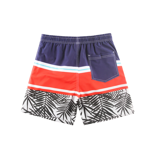 Stockpapa 4way Spandex Men's Striped Print Board Shorts in Stock 